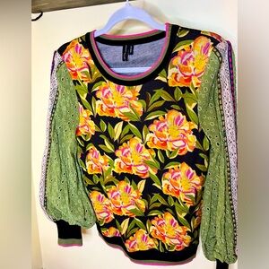 Bl-^nk London: sumptuous floral top with flowy sleeves.